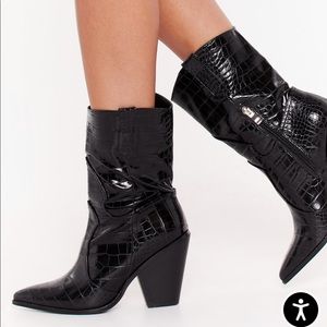 Western croc booties